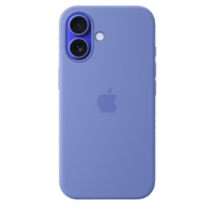 iPhone 16 in a blue Apple Silicon case with Magsafe