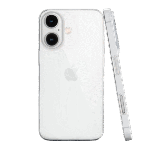 Totallee transparent, clear white case on iPhone 16